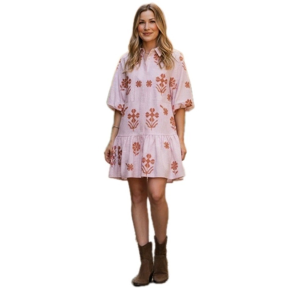 J.Marie Kade Embroidered Dress Cottagecore Boho Chic Wedding Guest Preppy R $194